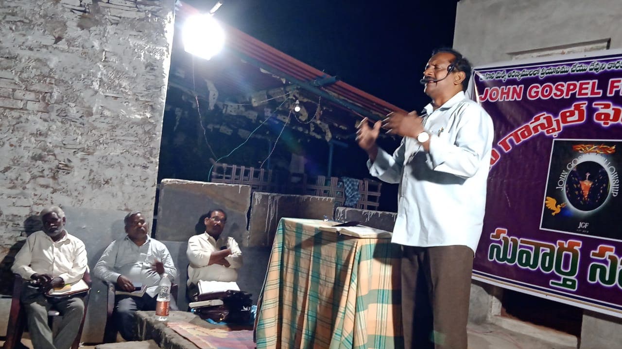 Gospel preaching during a crusade